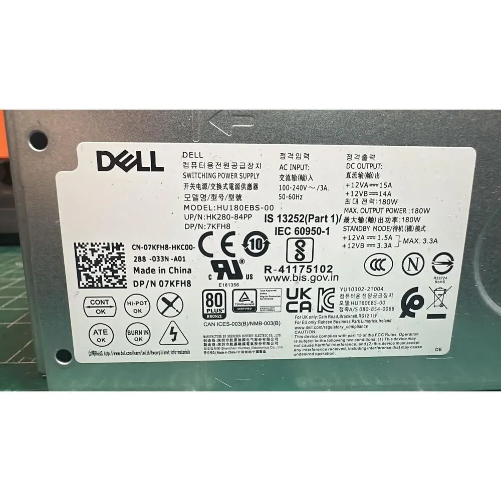 Dell OEM Desktop power supply 180W- Tested and Working